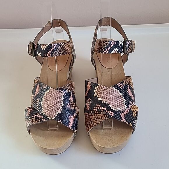 Madewell Cait Crisscross  Forgotten Petal Multi Sandal Clogs Size 7.5 - Picture 2 of 14